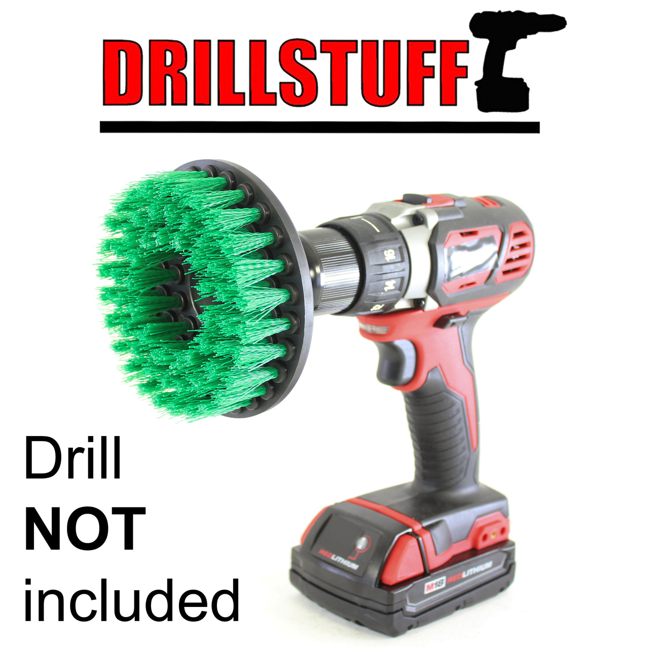 Power Scrubbing Brush Drill Attachment for Cleaning Showers, Tubs, Bathrooms, Tile, Grout, Carpet, Tires, Boats (Green-Medium)