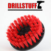 Red Drill Brush,Power Scrubbing Brush Drill Attachment for Cleaning Showers, Tubs, Bathrooms, Tile, Grout, Carpet, Tires, Boats (Stiff) by Drillstuff