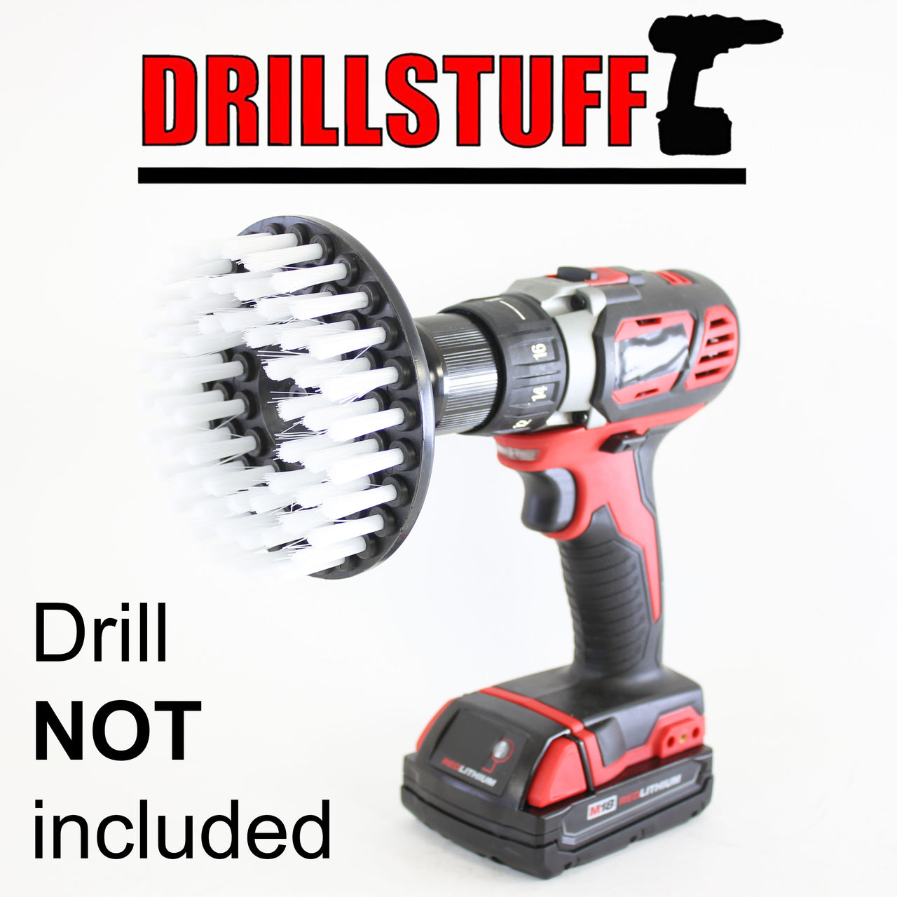 Softer Bristle Power Scrubbing Brush Drill Attachment for Cleaning Showers, Tubs, Bathrooms, Tile, Grout, Carpet, Tires, Boats by Drillstuff