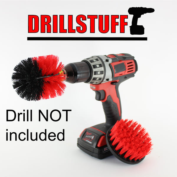 New Quick Change Shaft Drill Powered Heavy Duty Outdoor Stiff Bristle Scrub Brush Kit